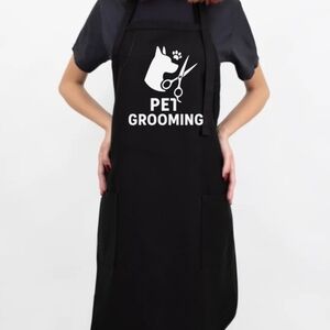 New Black Full Length Pet Grooming Apron
